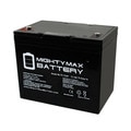 Mighty Max Battery 12V 75AH Internal Thread Battery for Grape Solar 300W Off Grid Kit ML75-12INT144